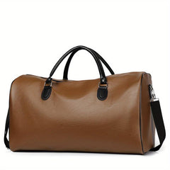 Large Capacity Retro Duffel PU Leather Travel Bag Short Trip Holdall Luggage Bag