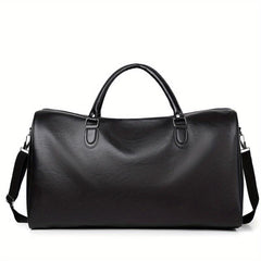 Large Capacity Retro Duffel PU Leather Travel Bag Short Trip Holdall Luggage Bag