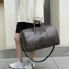 Large Capacity Retro Duffel PU Leather Travel Bag