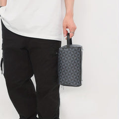 Men's Portable Casual Bucket Bag PU Leather Handbag