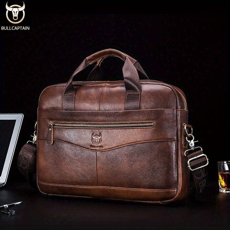 Bull Captain Leather Crossbody Bag Large Capacity
