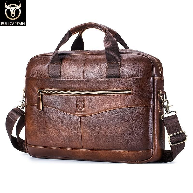 Bull Captain Leather Crossbody Bag Large Capacity