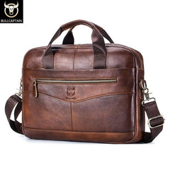 Bull Captain Leather Crossbody Bag Large Capacity