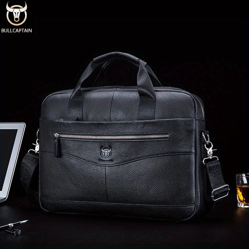 Bull Captain Leather Crossbody Bag Large Capacity