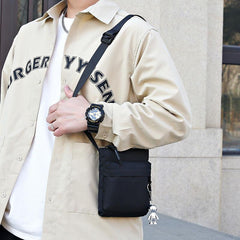 Mini Crossbody Bag Small Shoulder Bag For Men Oxford Vertical Casual Satchel Bag