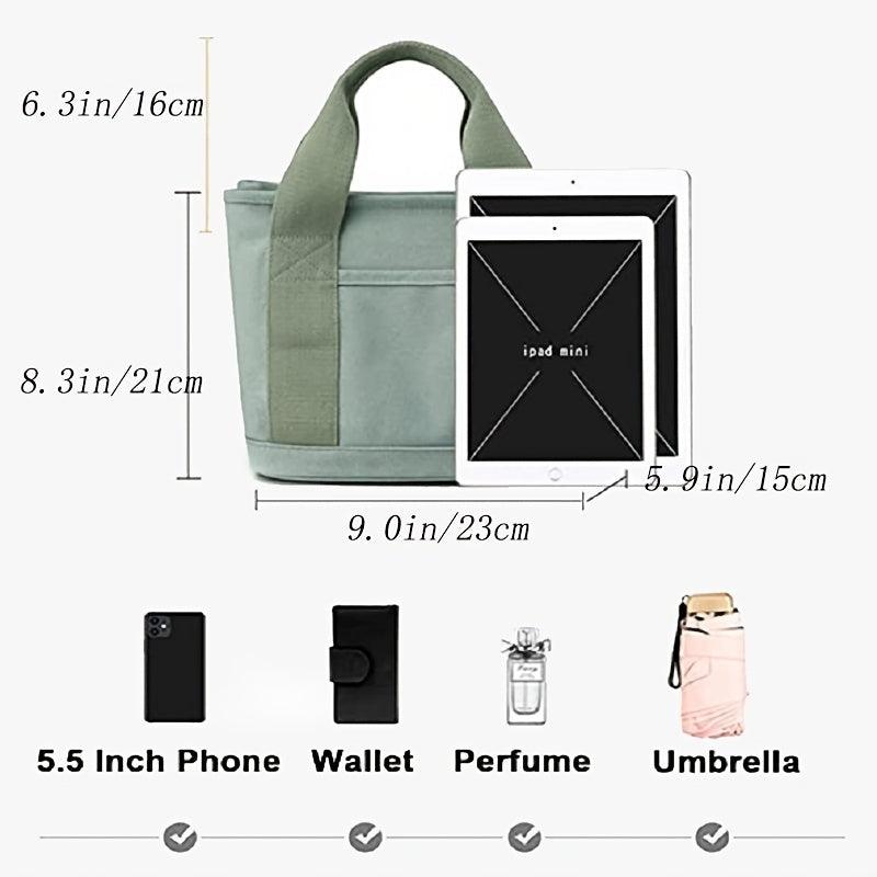 Canvas Mini Tote Bag Small Satchel Handbag Crossbody Shoulder Bag