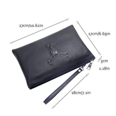 Top Layer Cowhide 3D Clutch Bag Men's Portable Briefcase Soft Leather