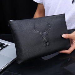 Top Layer Cowhide 3D Clutch Bag Men's Portable Briefcase Soft Leather