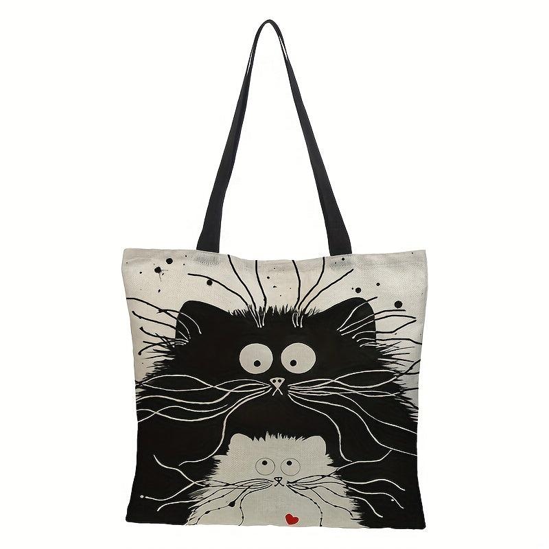 Cat Pattern Tote Bag Lightweight Handbag For Work
