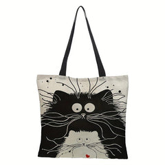 Cat Pattern Tote Bag Lightweight Handbag For Work
