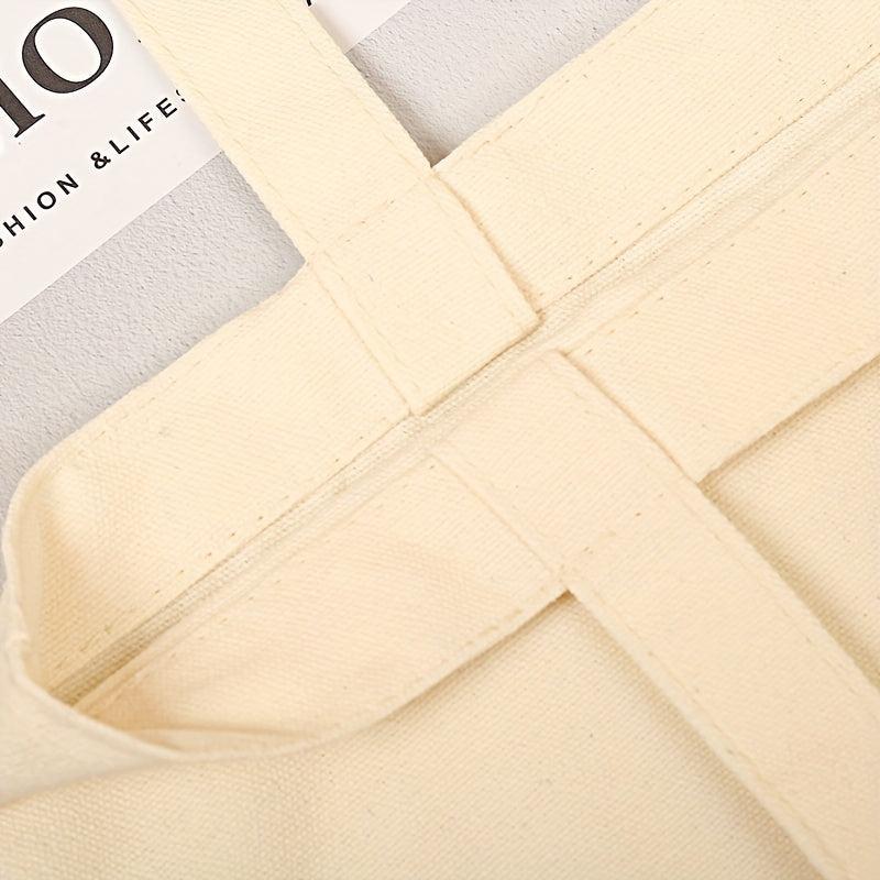 Cotton Canvas Eco-Friendly Men's Handbag, Bottom Lining, Reusable Grocery Bag