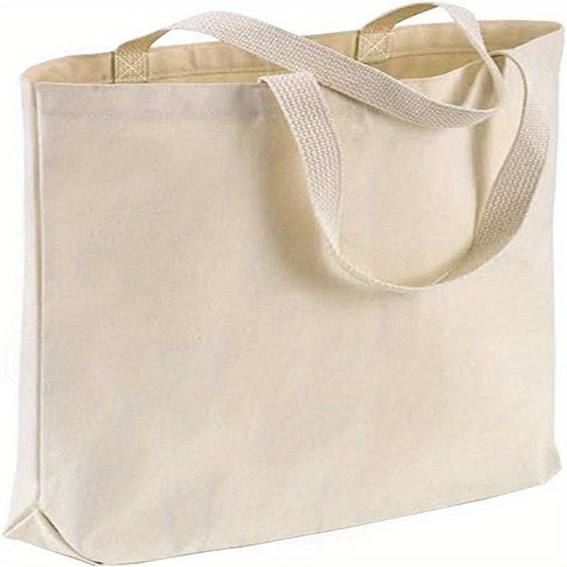 Cotton Canvas Eco-Friendly Men's Handbag, Bottom Lining, Reusable Grocery Bag