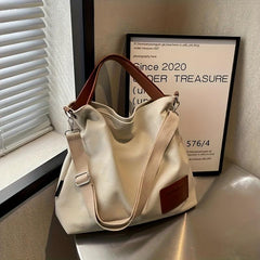 Canvas Large Capacity Tote Handbag For Commuting Students