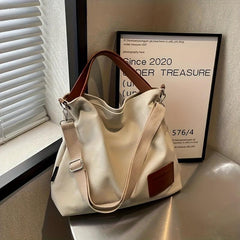 Canvas Large Capacity Tote Handbag For Commuting Students