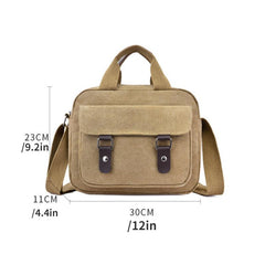 Men's Vintage Canvas Crossbody Bag Casual Shoulder Handbag
