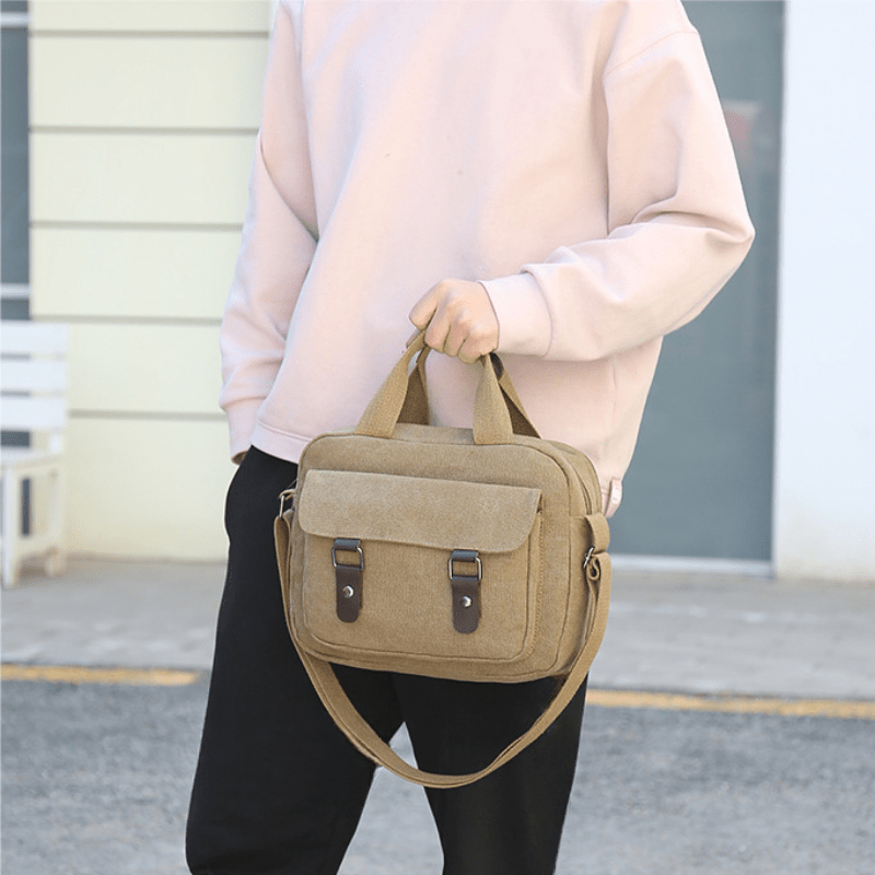Men's Vintage Canvas Crossbody Bag Casual Shoulder Handbag