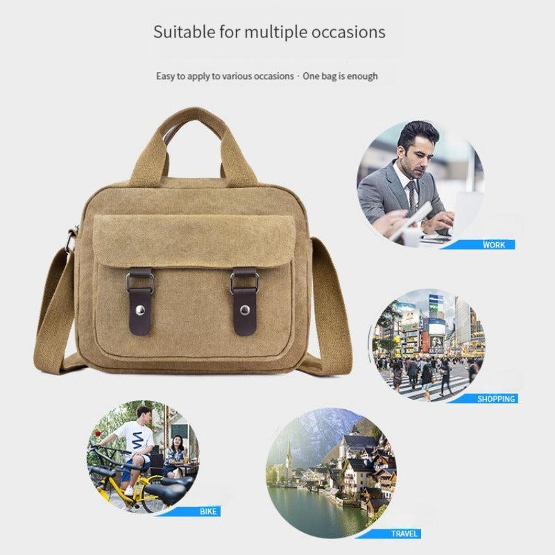 Men's Vintage Canvas Crossbody Bag Casual Shoulder Handbag