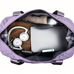Argyle Pattern Travel Bag Large Capacity Duffel Bag with Shoes Compartment