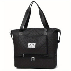 Argyle Pattern Travel Bag Large Capacity Duffel Bag with Shoes Compartment