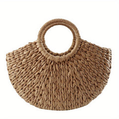 Casual Straw Woven Handbag Rattan Woven Basket