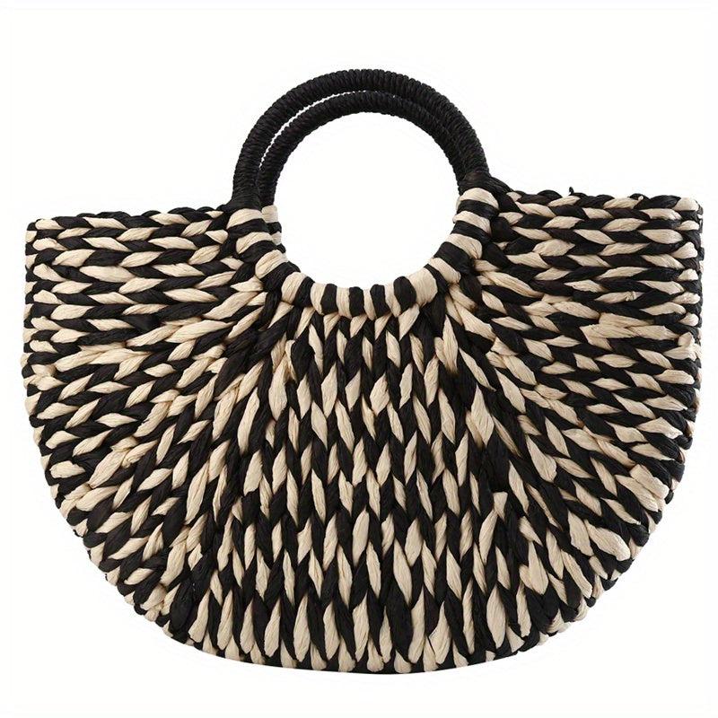 Casual Straw Woven Handbag Rattan Woven Basket