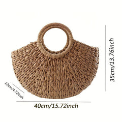 Casual Straw Woven Handbag Rattan Woven Basket