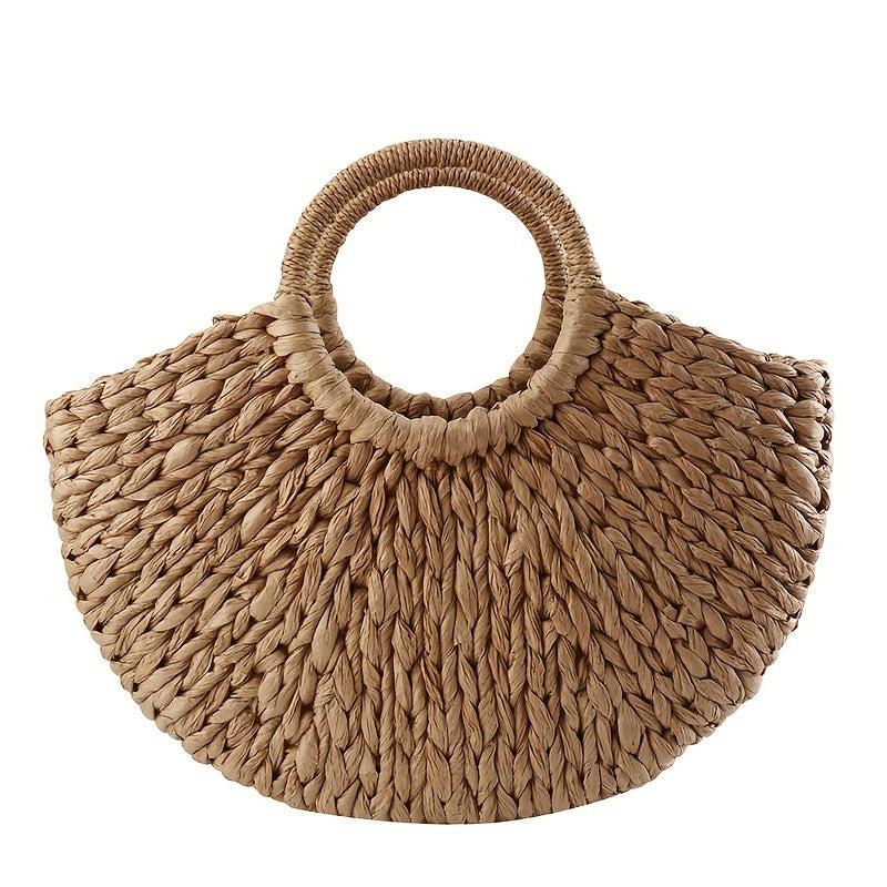 Casual Straw Woven Handbag Rattan Woven Basket