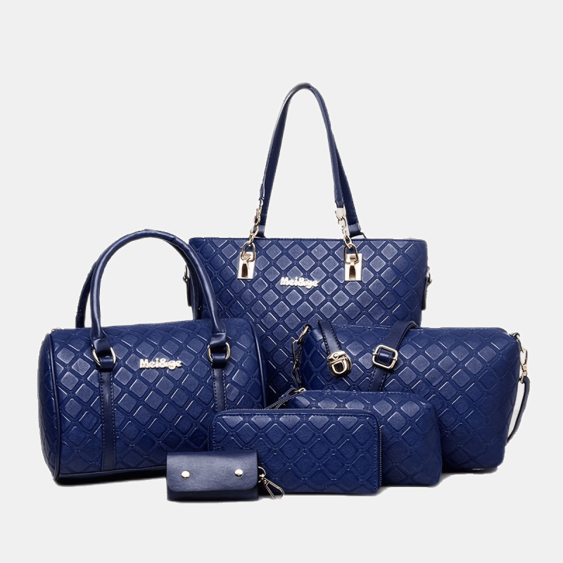 Vintage Rhombus Pattern Briefcase Shoulder Bag Handbag