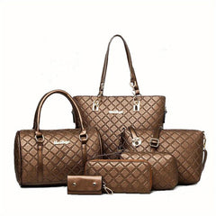 Vintage Rhombus Pattern Briefcase Shoulder Bag Handbag