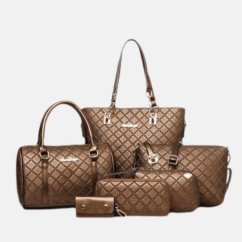 Vintage Rhombus Pattern Briefcase Shoulder Bag Handbag