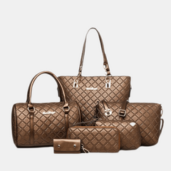 Vintage Rhombus Pattern Briefcase Shoulder Bag Handbag