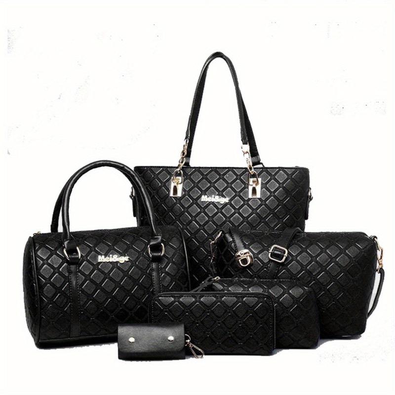 Vintage Rhombus Pattern Briefcase Shoulder Bag Handbag