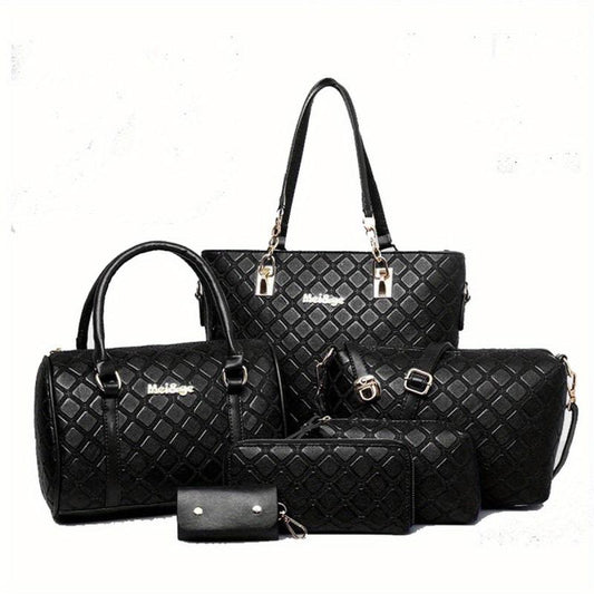 Vintage Rhombus Pattern Briefcase Shoulder Bag Handbag