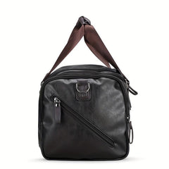 Men's PU Leather Gym Bag Travel Bag Exercise Training Handbag Duffel Bag