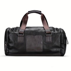 Men's PU Leather Gym Bag Travel Bag Exercise Training Handbag Duffel Bag