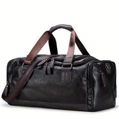 Men's PU Leather Gym Bag Travel Bag Exercise Training Handbag Duffel Bag