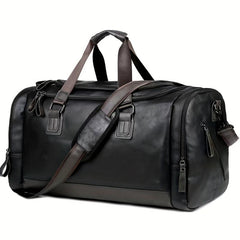 Men's PU Leather Gym Bag Travel Bag Exercise Training Handbag Duffel Bag