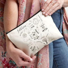 Folklore Pattern Travel Cosmetic Bag Canvas Toiletry Portable Storage