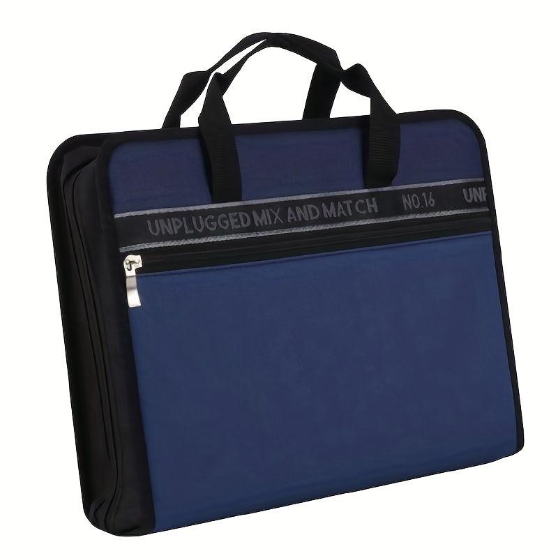 Portable Canvas File Bag Oxford Cloth 26 Layers A4 Zipper Bag