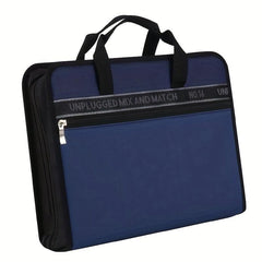 Portable Canvas File Bag Oxford Cloth 26 Layers A4 Zipper Bag