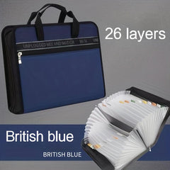 Portable Canvas File Bag Oxford Cloth 26 Layers A4 Zipper Bag