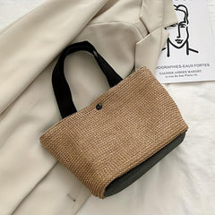 Vintage Woven Handbag Large Capacity Tote Bag