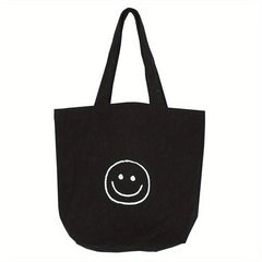 Smiling Face Canvas Mini Bag Handbag for Picnics