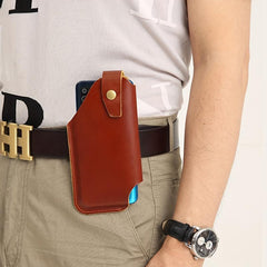 Men's Leather Mobile Phone Bag Outdoor Sports Waist Bag