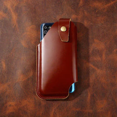 Men's Leather Mobile Phone Bag Outdoor Sports Waist Bag