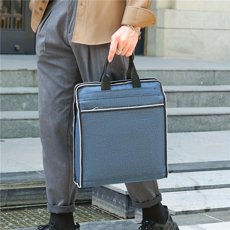 Portable Briefcase Meeting Office Zippered Document Organizer