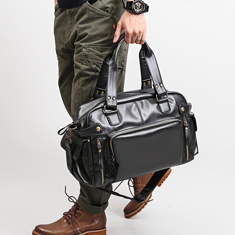 Men's Soft Leather Laptop Tote Bag Business Shoulder Messenger Handbag