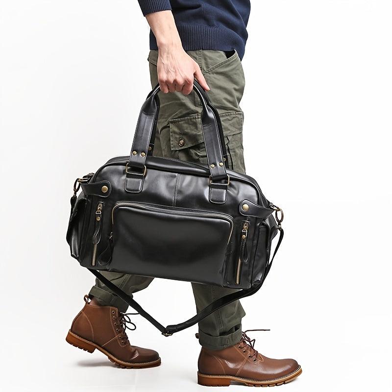 Men's Soft Leather Laptop Tote Bag Business Shoulder Messenger Handbag