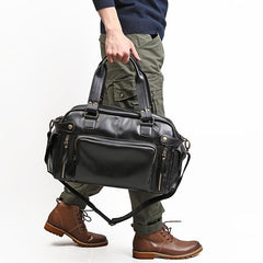 Men's Soft Leather Laptop Tote Bag Business Shoulder Messenger Handbag