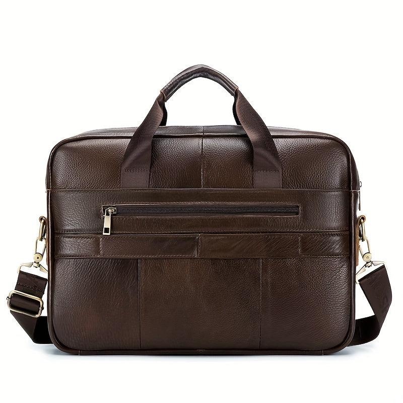 Leather Business Briefcase Messenger Bag for Men Travel Work Computer Bag